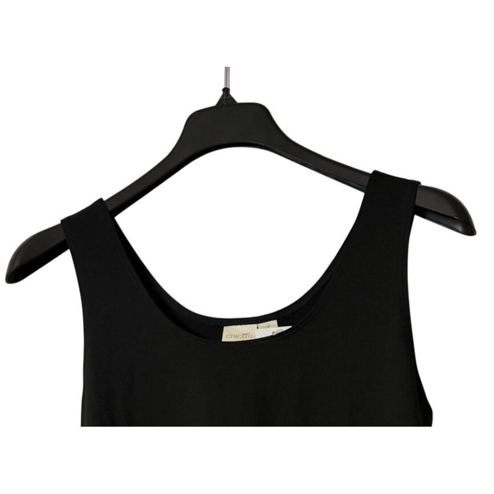NWT Chicos Womens Microfiber Contemporary Black Tank Top Blouse Shirt 3 (XL) - Picture 2 of 8